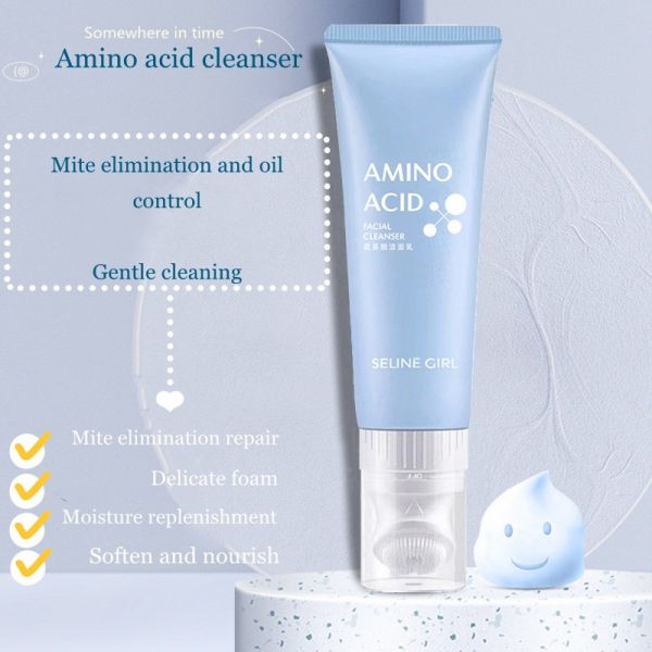 Cleansing mousse-foam with amino acids for washing Seline girl Amino Acid with a brush 120 ml